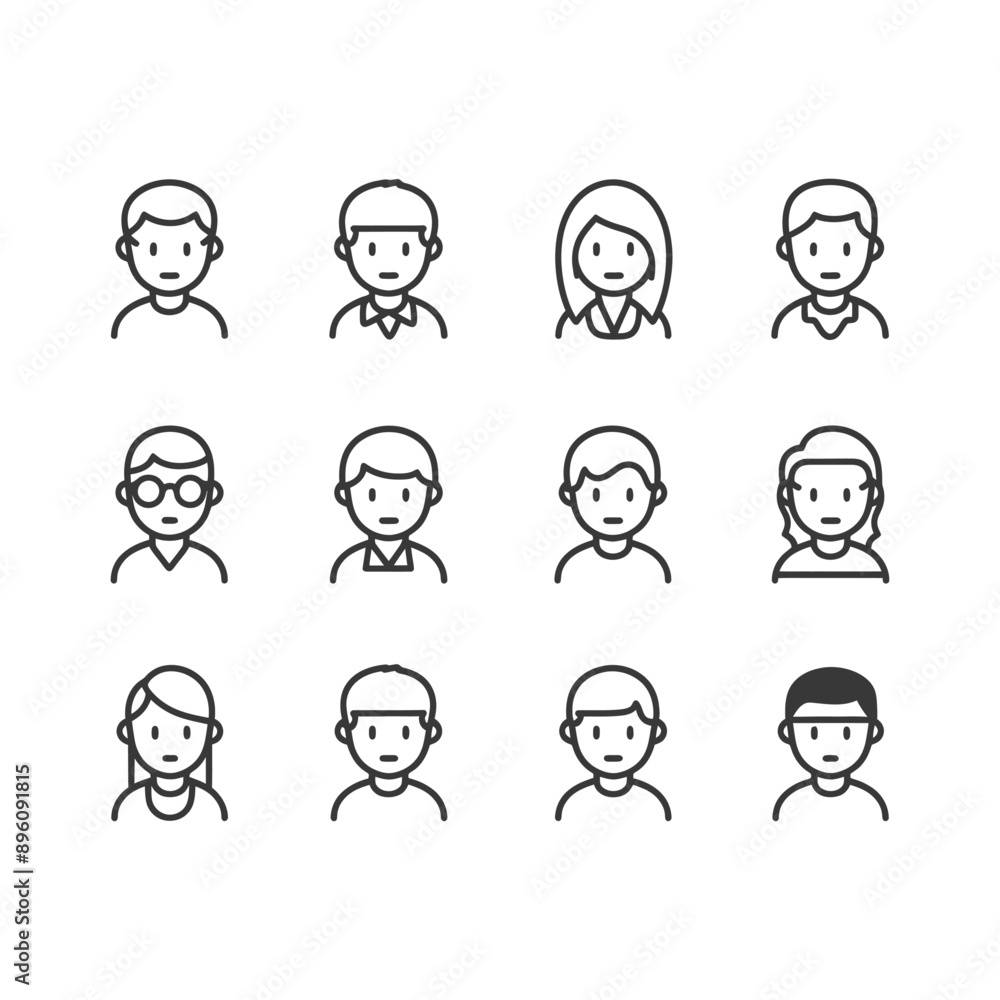minimalist line art icon friends collection set logo symbol minimalist line art icon friends collection set logo symbol