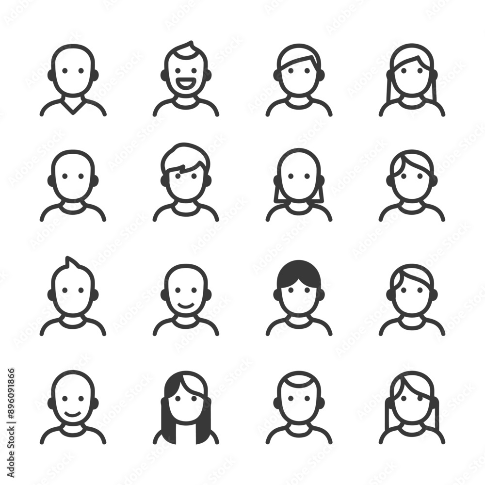 minimalist line art icon friends collection set logo symbol minimalist line art icon friends collection set logo symbol