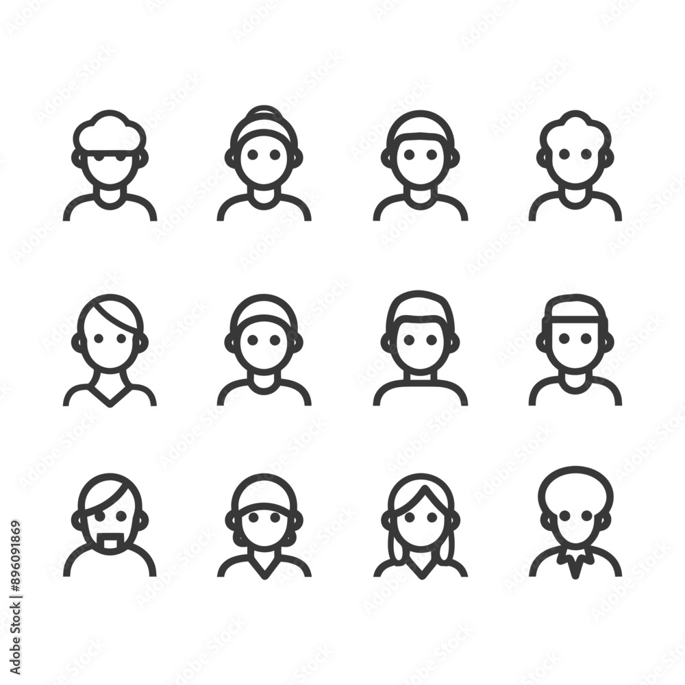 minimalist line art icon friends collection set logo symbol minimalist line art icon friends collection set logo symbol