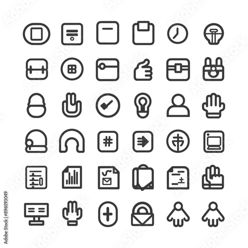 minimalist line art icon help collection set logo symbol