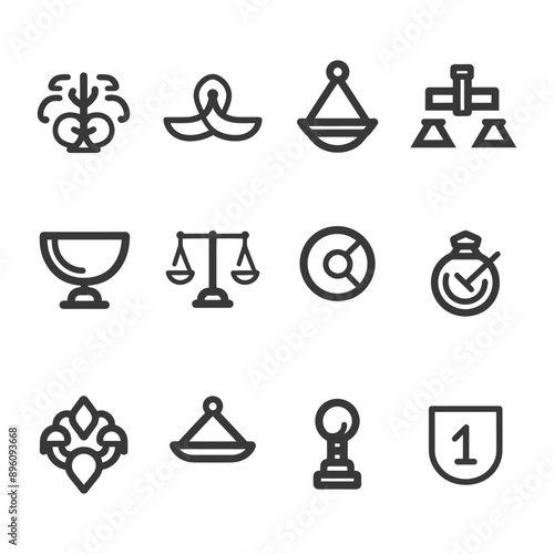 minimalist line art icon integrity collection set logo symbol