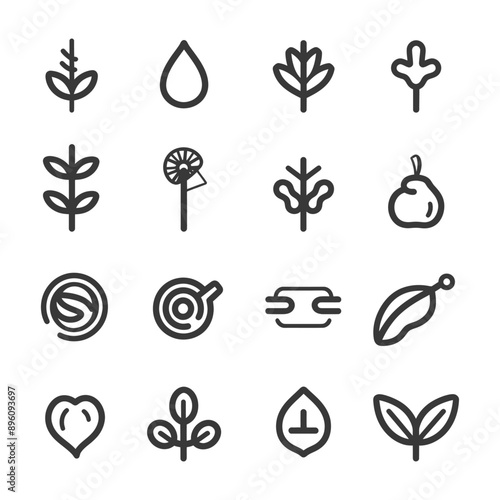 minimalist line art icon integrity collection set logo symbol