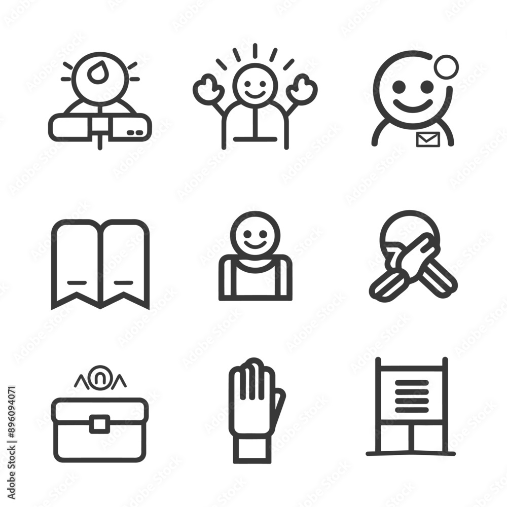 minimalist line art icon job well done collection set logo symbol minimalist line art icon job well done collection set logo symbol