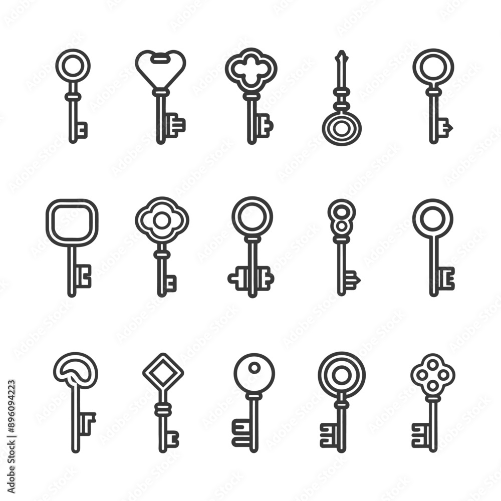 minimalist line art icon key collection set logo symbol minimalist line art icon key collection set logo symbol