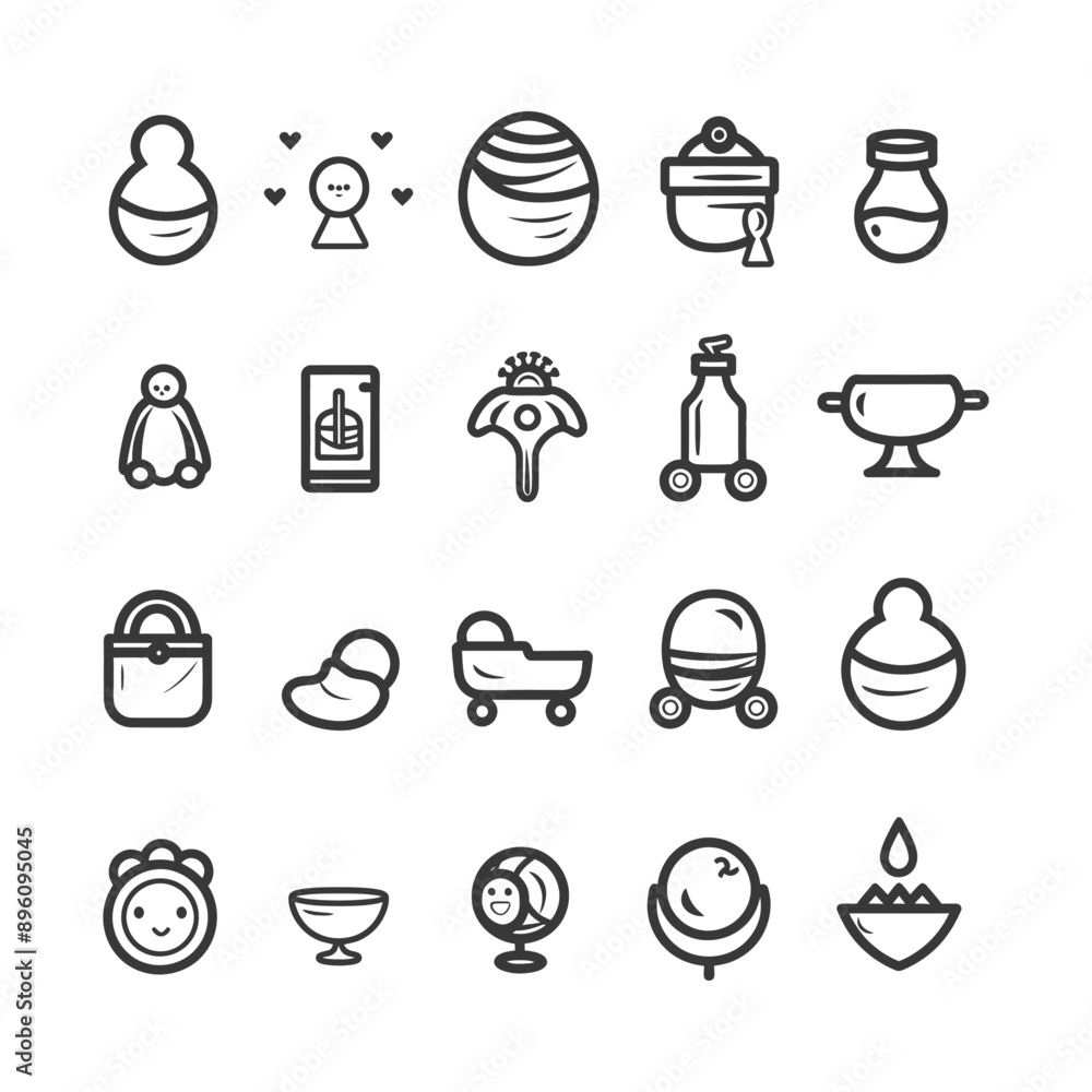 minimalist line art icon maternity collection set logo symbol minimalist line art icon maternity collection set logo symbol