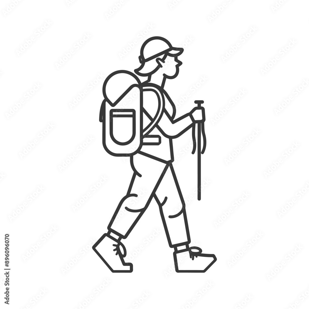 minimalist line art icon backpacker woman in action logo symbol minimalist line art icon backpacker woman in action logo symbol