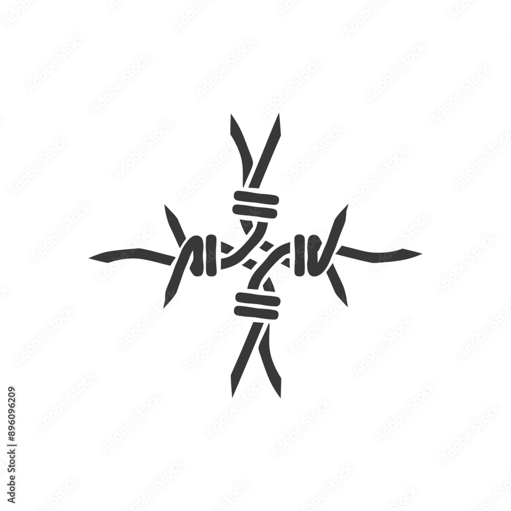 Fototapeta premium minimalist line art icon barbed wire logo symbol