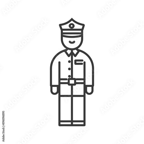 minimalist line art icon bellboy hotel in action logo symbol