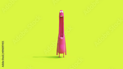 Εκτύπωση καμβά Cute colorful creatures funny purple soft plastic plasticine cheerful lime green