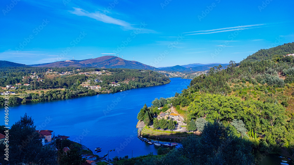 Douro River Valley in Portugal on a sunny summer day. View of the bank of the Douro River, Portugal Douro River Valley in Portugal on a sunny summer day. View of the bank of the Douro River, Portugal