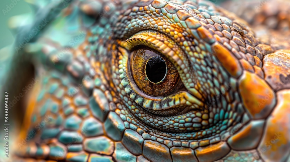 Fototapeta premium Close-Up of an Iguana's Eye