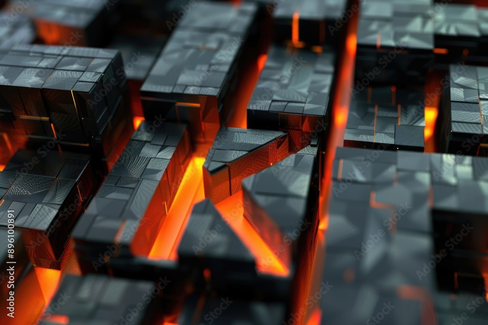 Fototapeta premium Close up shot of a bunch of metal cubes
