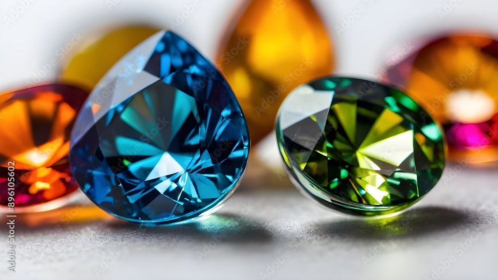 Fototapeta premium gemstones on a white background