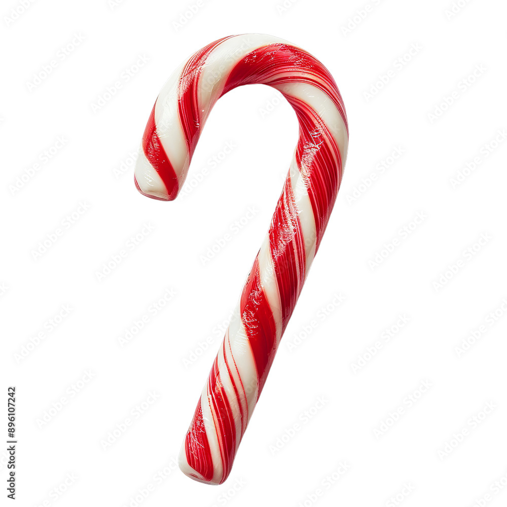 Fototapeta premium illustration of a candycane on the transparent background. generative ai