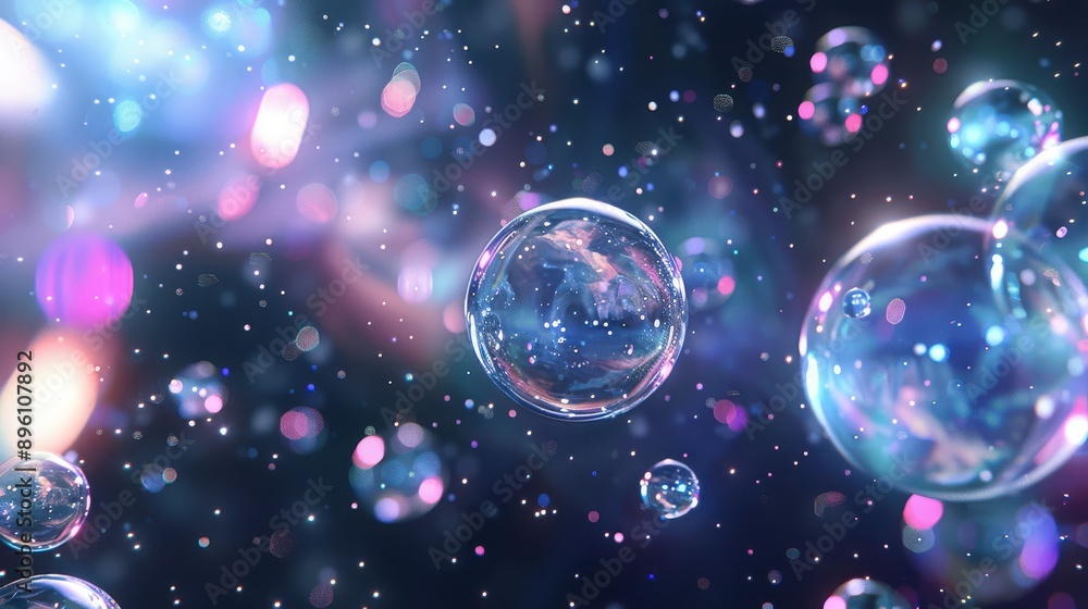 Layered translucent spheres floating in space, 3D background, ethereal abstract Layered translucent spheres floating in space, 3D background, ethereal abstract