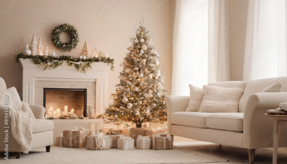living room with christmas tree living room with christmas tree