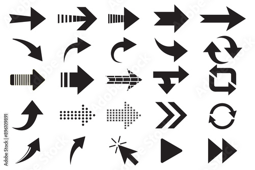 Mega set of arrow vector, icon. Arrows vector set. Arrow icon collection. Modern simple arrows. Vector illustration.	