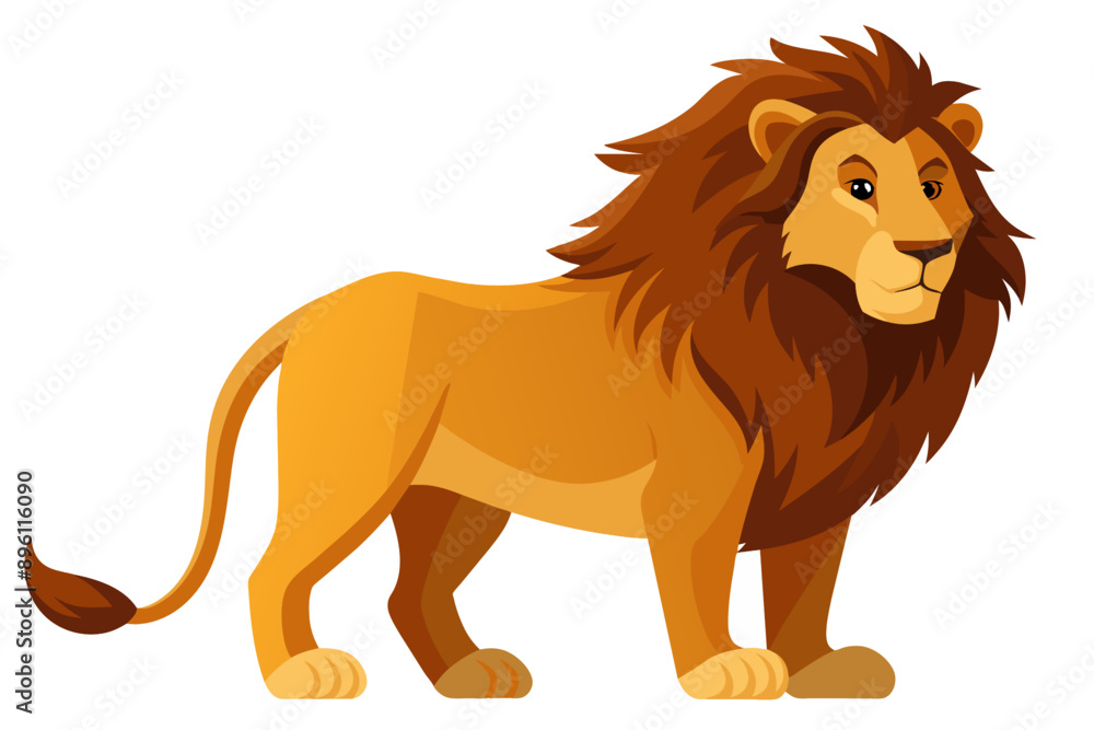 Lion isolated on white background. Cartoon style. Vector illustration. Lion isolated on white background. Cartoon style. Vector illustration.
