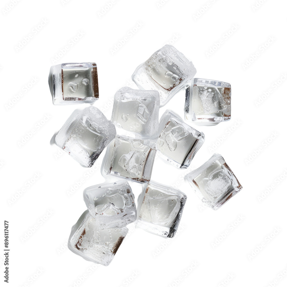 ice cubes on white background
