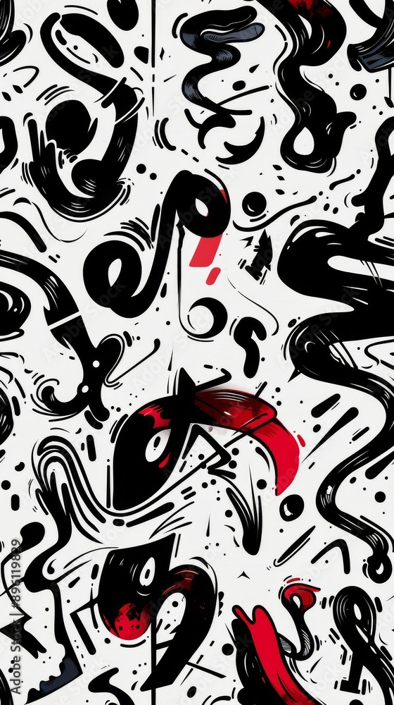Obraz premium Captivating Monochrome Graffiti Masterpiece Expressive Urban in Black and White