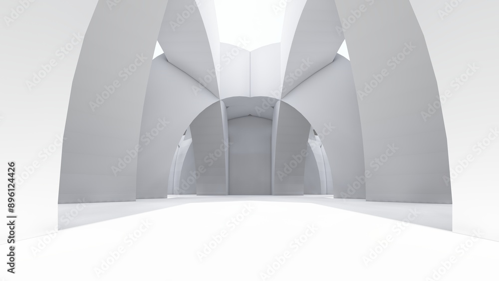 Fototapeta premium Abstract architecture background arched interior 3d render