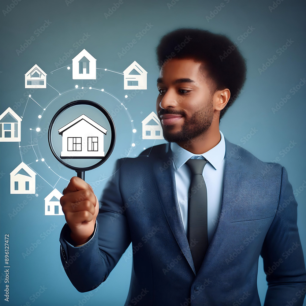 Real Estate Investment Analysis- A businessman examines a house icon with a magnifying glas_1(256) Real Estate Investment Analysis- A businessman examines a house icon with a magnifying glas_1(256)