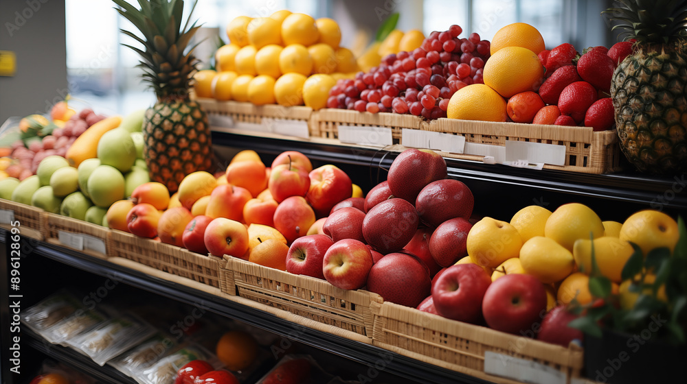 Fruit Display in the Supermarket. Fruit Display in the Supermarket.