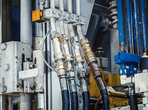 Industrial metal pipes. Fittings, connections for water supply systems, nuts.