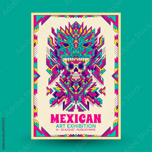 Mexican art exhibition poster design