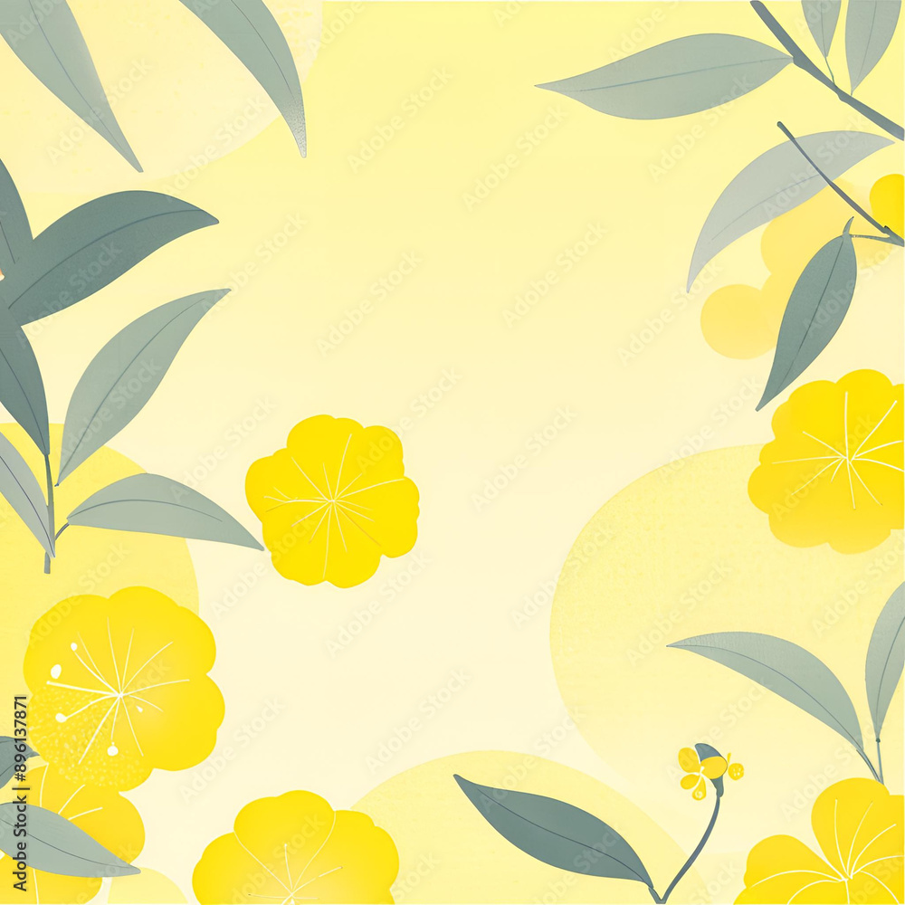 Fototapeta premium seamless pattern with yellow flowers
