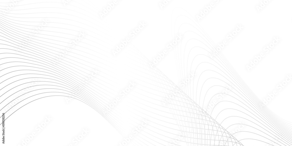 Fototapeta premium Abstract wavy technology curve lines on transparent background isolated. Grey wave swirl,Stylized line art background. Vector,