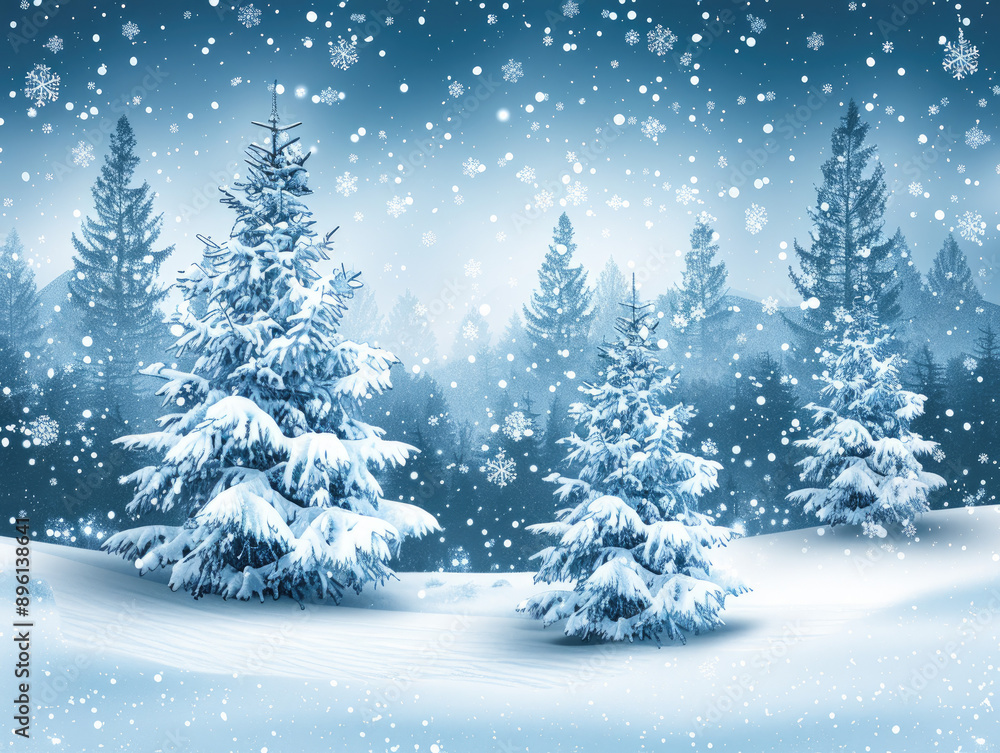 Serene Winter Landscape in Soft Watercolor: A Peaceful Scenic View Serene Winter Landscape in Soft Watercolor: A Peaceful Scenic View
