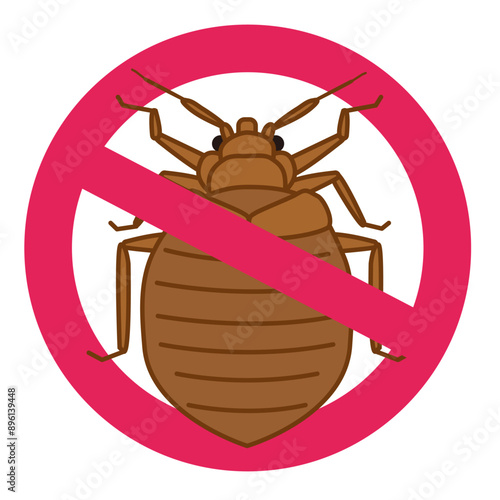 Clip art of bed bug prohibition mark