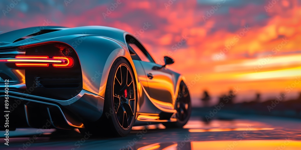 Sleek and Stylish Car Design. Polished and aerodynamic look concept Sleek and Stylish Car Design. Polished and aerodynamic look concept