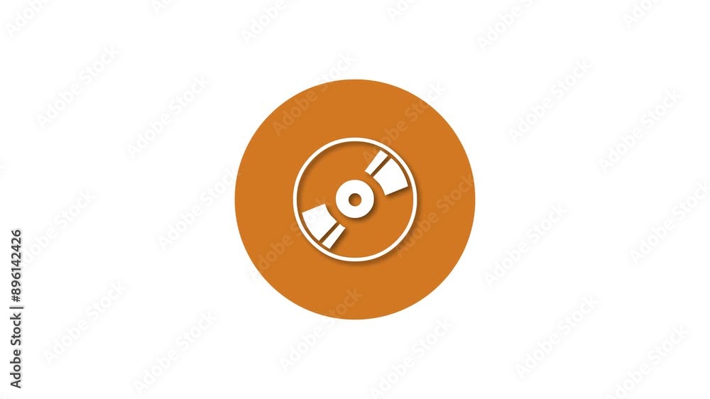 DVD disk icon brown color simple shape circle animation white background DVD disk icon brown color simple shape circle animation white background