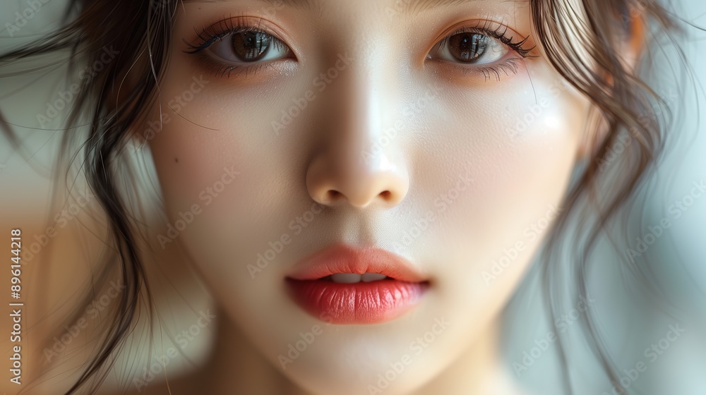 Close-up shot of a woman lips. Beauty injections concept. Peachy lipstick. Fashion make up. Cosmetology, drugstore or fashion makeup. Close-up shot of a woman lips. Beauty injections concept. Peachy lipstick. Fashion make up. Cosmetology, drugstore or fashion makeup.