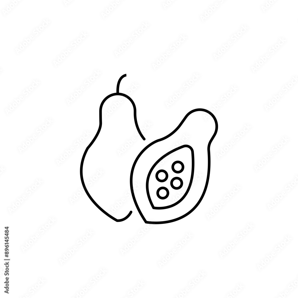 Papaya icon design in four variation black color
Papaya icon design in four variation black color