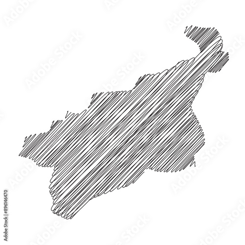 Usti Nad Labem Czech Republic Regions thread map line vector illustration