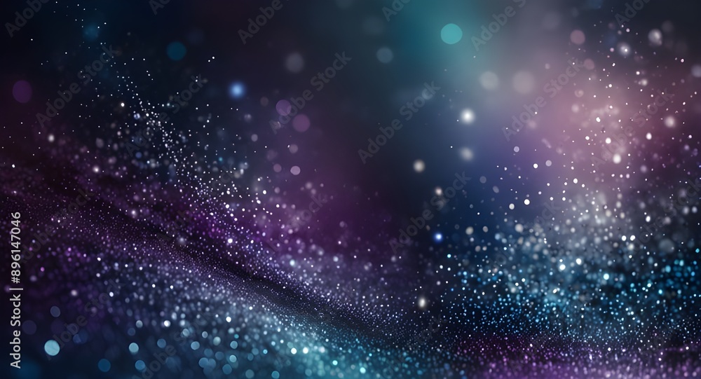 Fototapeta premium abstract glitter silver, purple, blue lights background. de-focused. banner