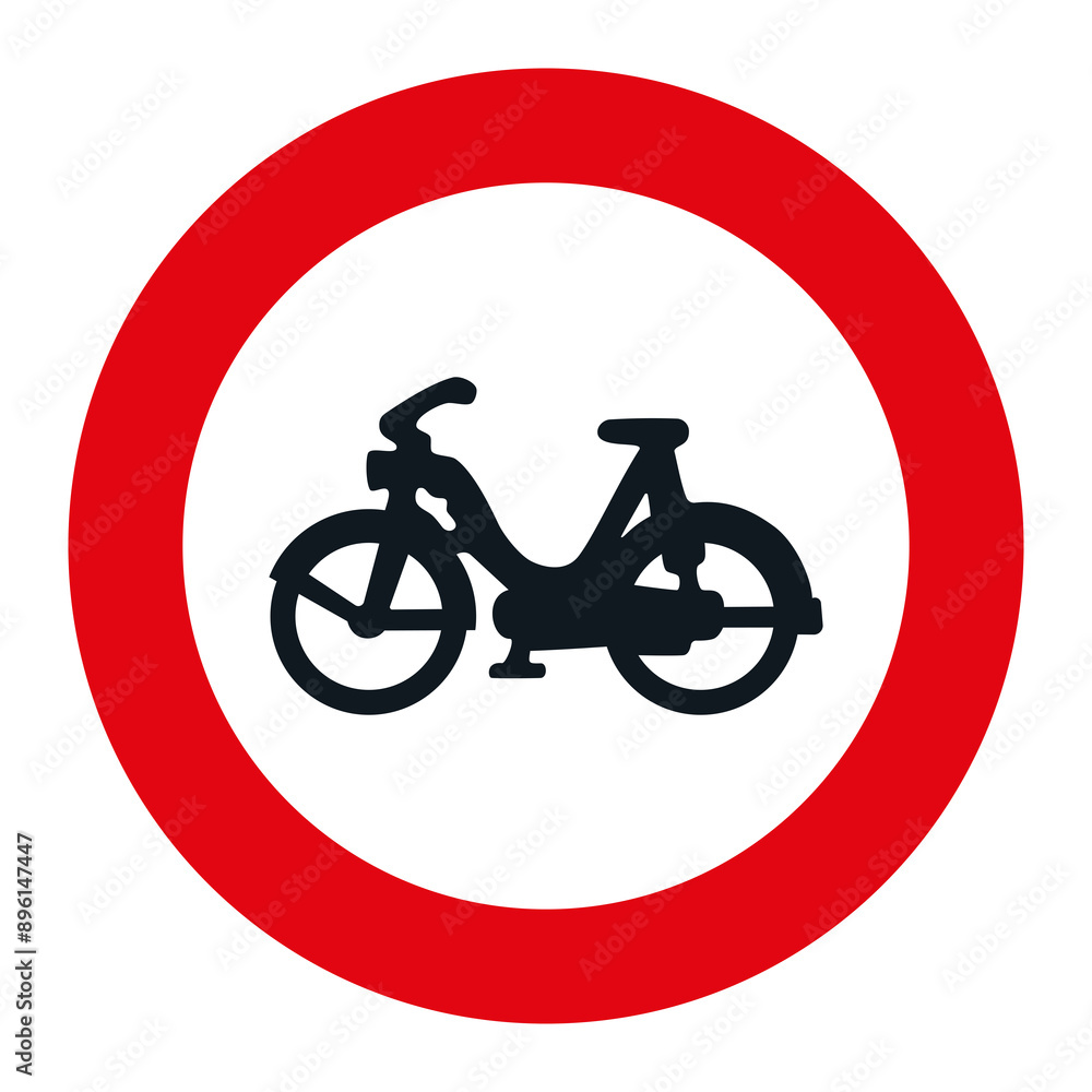PROHIBITORI SIGN, R-105 - Prohibited entry to mopeds - PNG PROHIBITORI SIGN, R-105 - Prohibited entry to mopeds - PNG