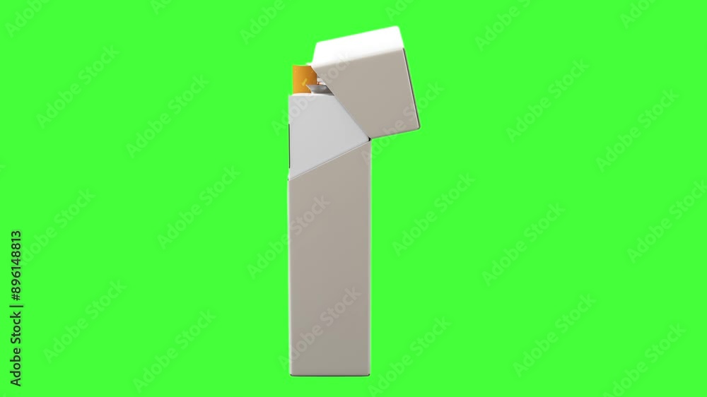 Blank White Pack of Cigarettes on Green Screen Blank White Pack of Cigarettes on Green Screen