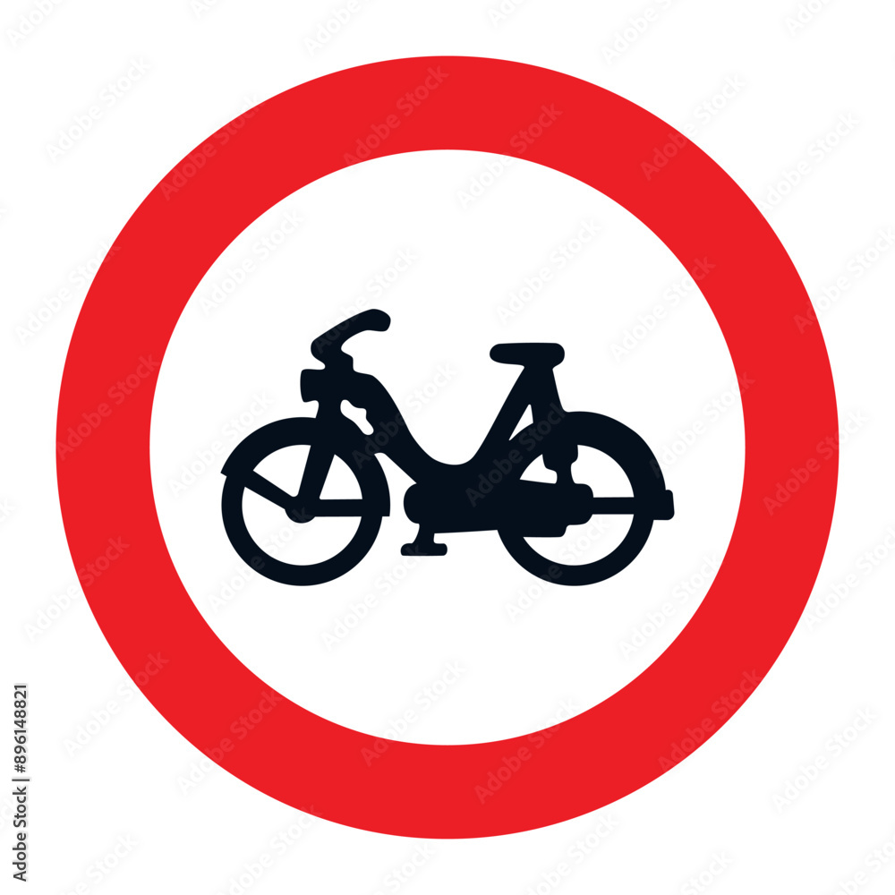 PROHIBITORI SIGN, R-105 - Prohibited entry to mopeds PROHIBITORI SIGN, R-105 - Prohibited entry to mopeds