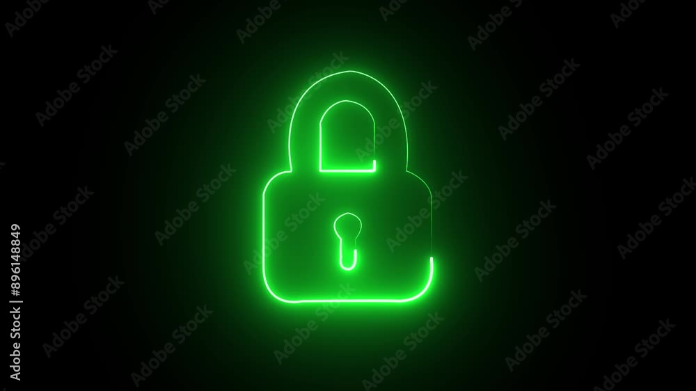 glowing neon pink color lock animation icon security privacy password protection safety animated on black background glowing neon pink color lock animation icon security privacy password protection safety animated on black background