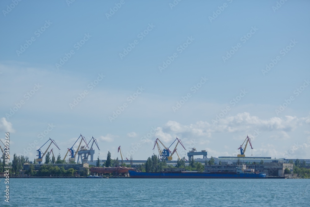 Many ship running near. Ship port Many ship running near. Ship port