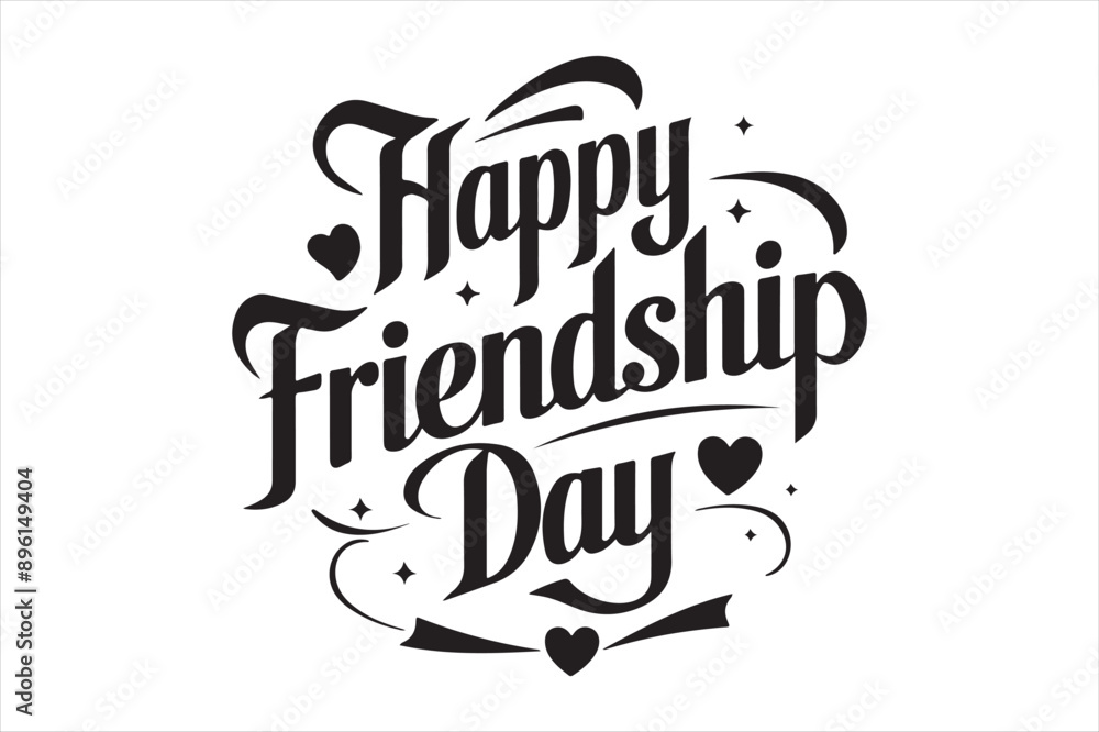 Fototapeta premium Pro Happy Friendship Day Silhouette vector style with white background