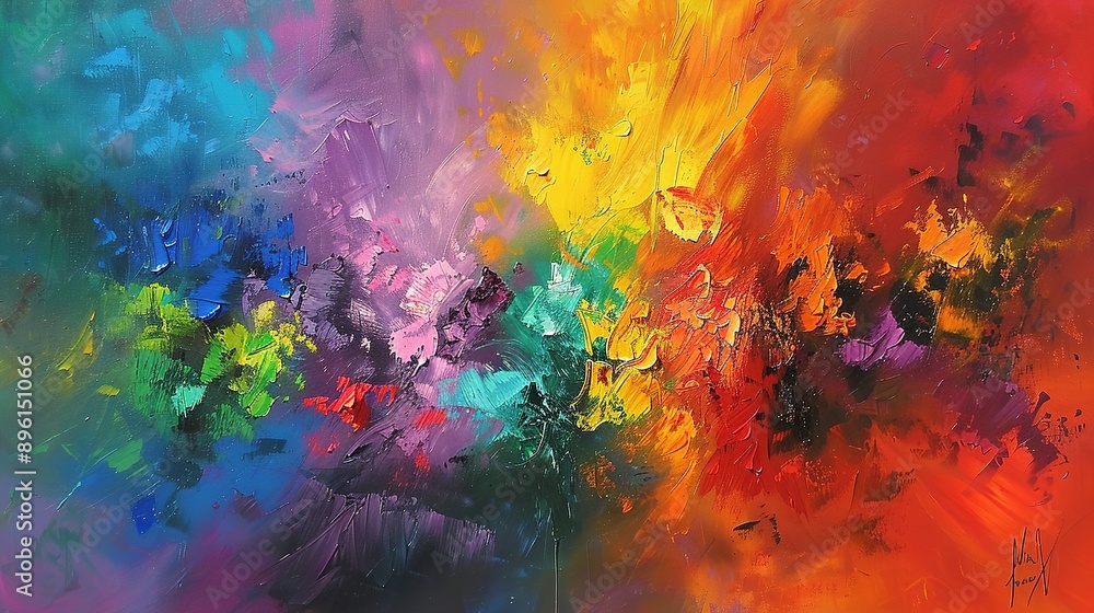 Abstract Oil Painting in Vibrant Colors Abstract Oil Painting in Vibrant Colors