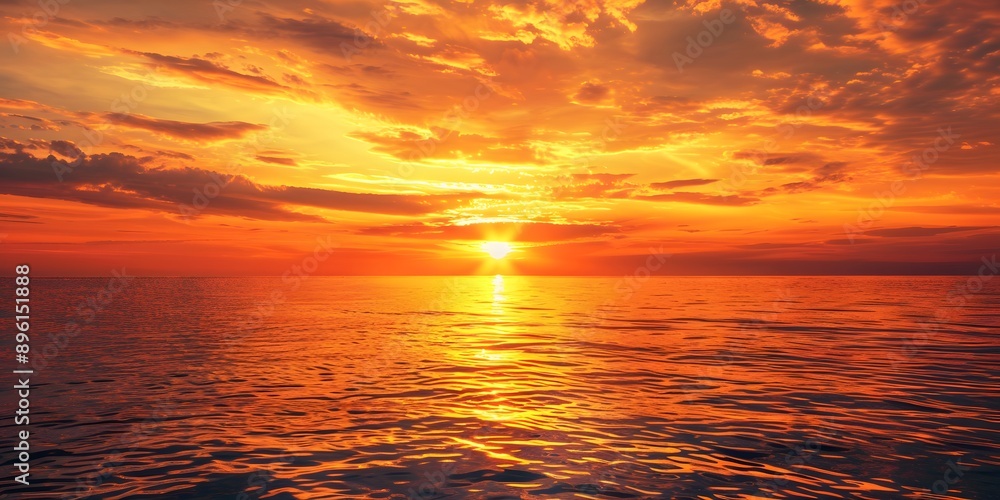 Majestic Sunset over the Ocean. Serene natural beauty concept Majestic Sunset over the Ocean. Serene natural beauty concept