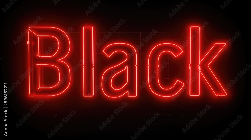 BLACK text glowing red neon label on black, retail promotions, discount events and social media marketing Big sale offer. BLACK text glowing red neon label on black, retail promotions, discount events and social media marketing Big sale offer.