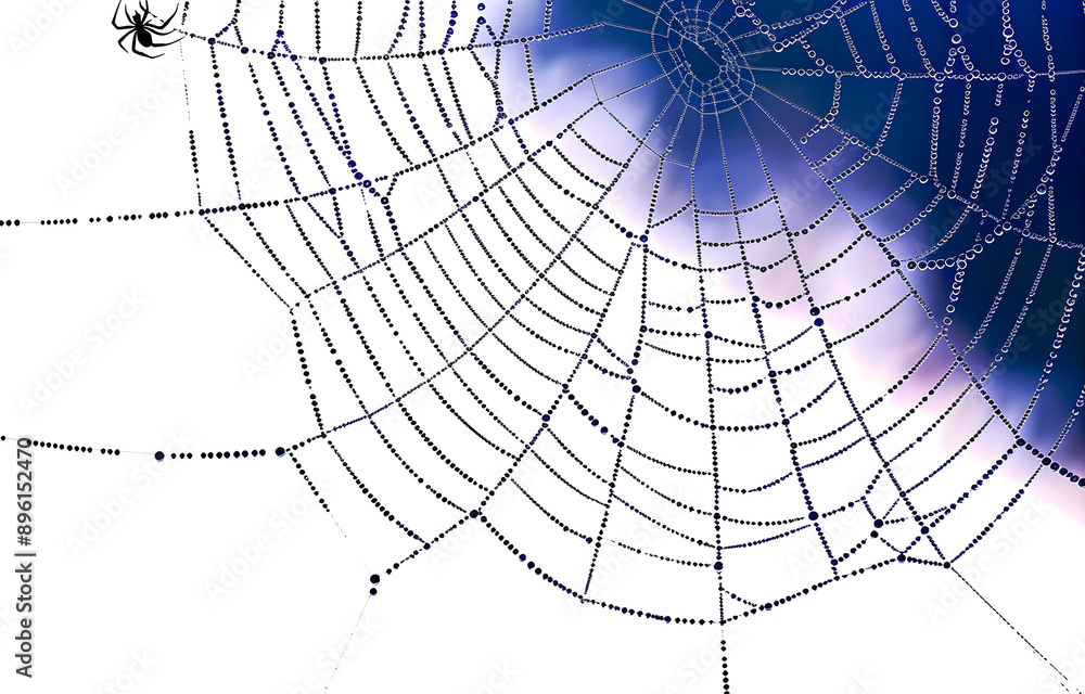 Obraz premium Spider web black with transparent background