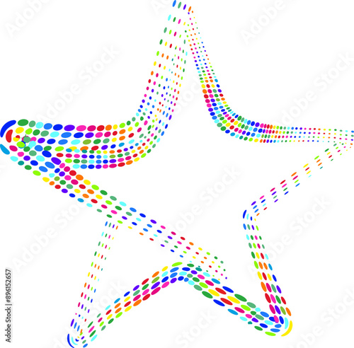 Colorful abstract star on a white background. Iillustration for your design